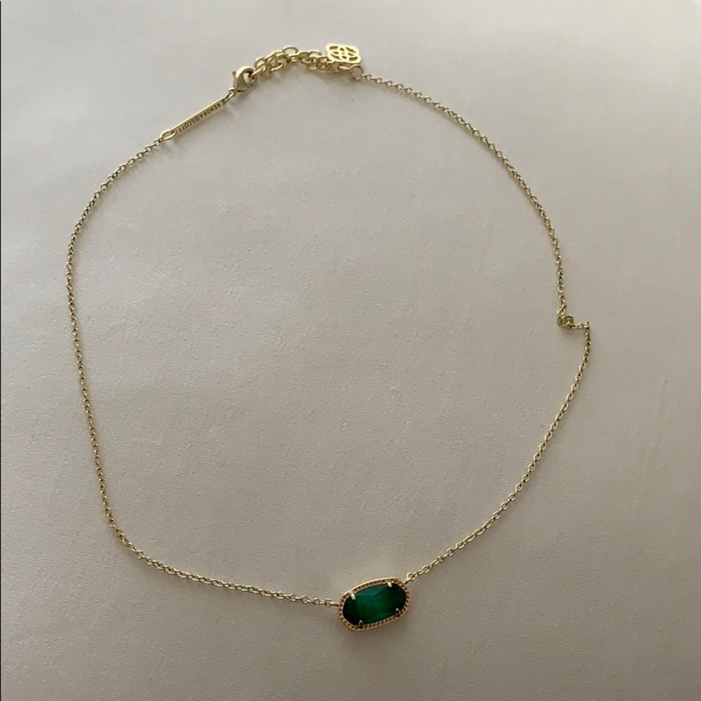 Elisa Gold Pendant Necklace In Emerald Cat's Eye
